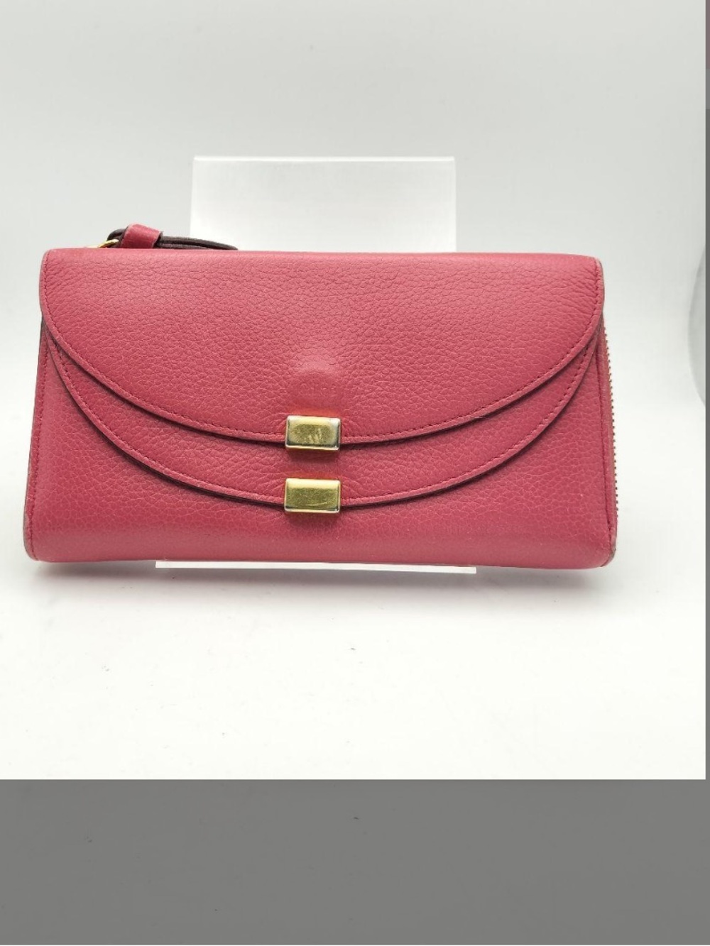 Chloe Pink Leather Wallet with Gold Hardware